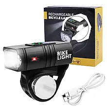 Велосипедний ліхтарик Т6 LED/індикація заряду + microUSB + 6 режимів
