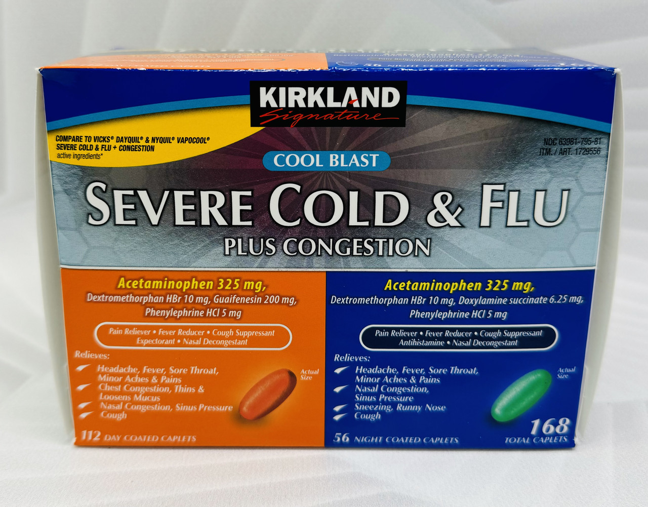 Капсули від кашлю, застуди Kirkland Multi-Symptom Cold Flu Severe