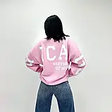 Демісезонний жіночий світшот з флісовим начісом та написами на спині та рукавах, фото 8