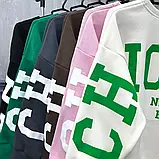 Демісезонний жіночий світшот з флісовим начісом та написами на спині та рукавах, фото 10