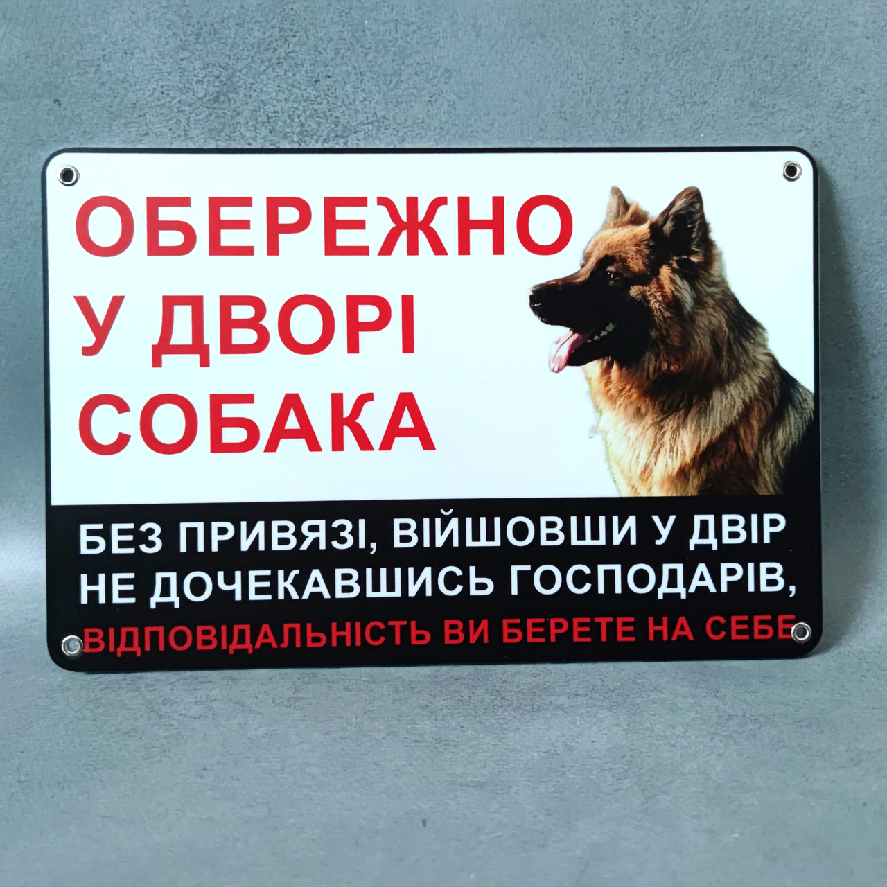 Табличка Осторожно, во дворе собака 300х200 мм от Мир стендов - 2024488783