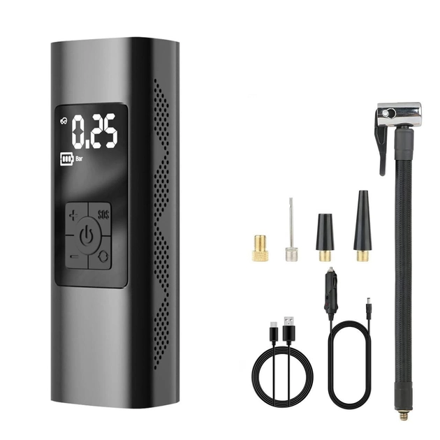 Автомобільний насос компресор Jansite TC-12 12V 6000мАч + ліхтарик Type-C