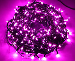 Новорічна гірлянда 300 LED, IP44, Довжина 24 М, Рожевий світло, фото 3
