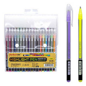 Гелеві ручки "Highlight Pen" HG6120-36, Набір 36 кольорів.