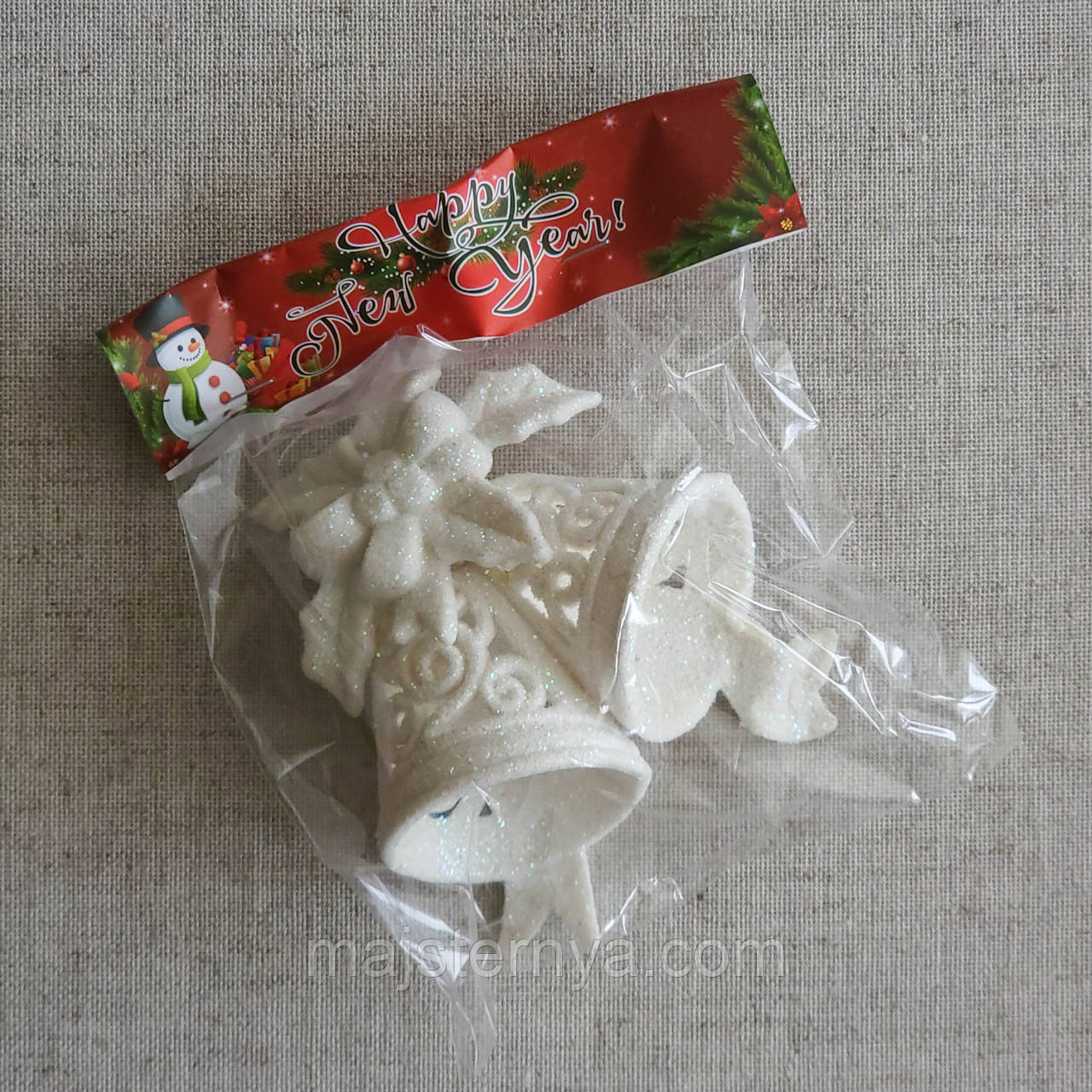 Новорічна прикраса "Дзвіночки" білі