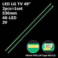 LED подсветка LG TV 49" 49LF5400 49FF4040 G1GAN01-0791A MAK63267301 HC490EUN NC490EUE LC49LX310C 2шт.