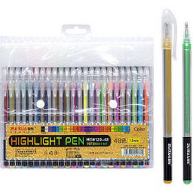Гелеві ручки "Highlight Pen" HG6120-48, Набір 48 кольорів.