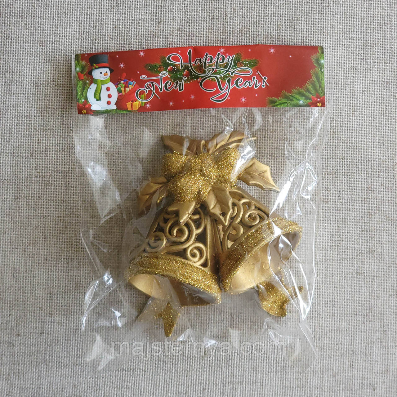 Новорічна прикраса "Дзвіночки" золоті