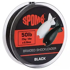 ШОК ЛІДЕР SPOMB BRAIDED SHOCKLEADER ЧОРНИЙ 50LB 22КГ 50М