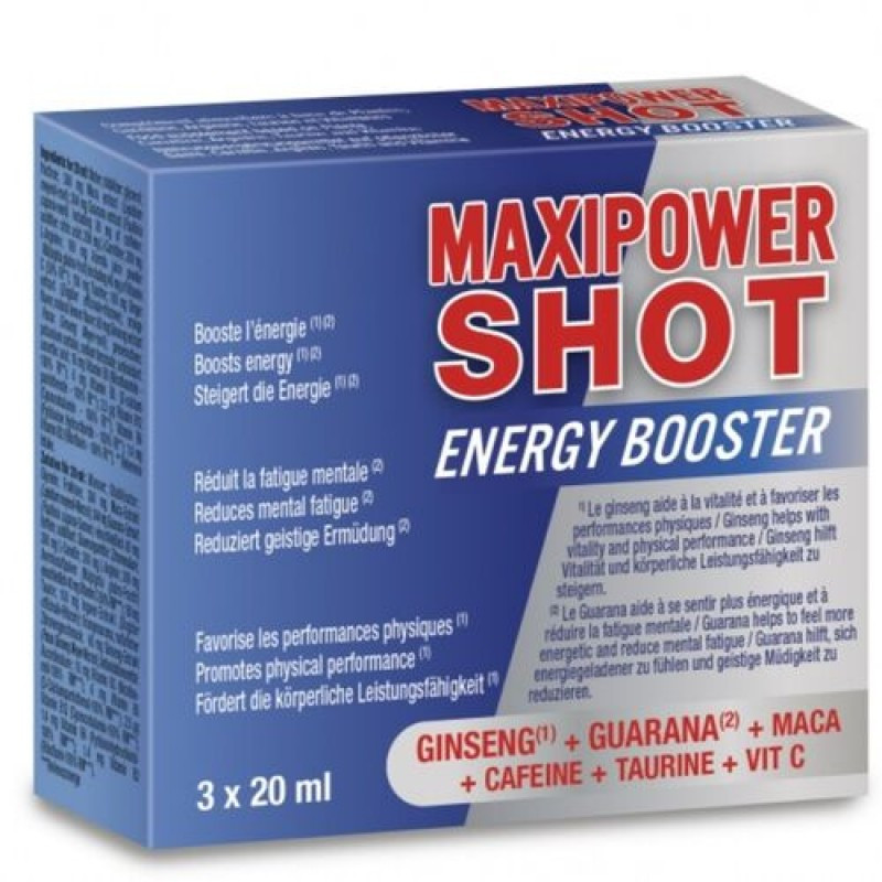 Стимулювальний препарат Maxipower Shot Energy Booster, 3x20 мл