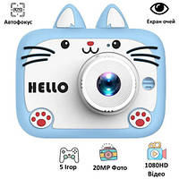 Дитячий цифровий фотоапарат TOY G X900 Cat Блакитний 40М 2 камери