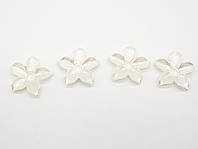 Намистини "Квітка" кольору "білі перли" 45 мм з отвором декоративна для декору, хобі, рукоділля