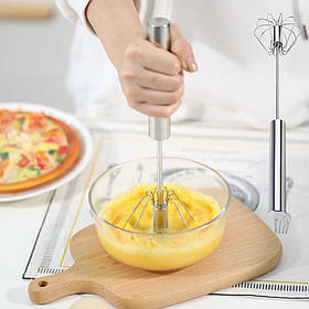 Міксер ручний напівавтоматичний портативний механічний вінчік із нержавіючої сталі