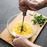 Міксер ручний напівавтоматичний портативний механічний вінчік із нержавіючої сталі, фото 10