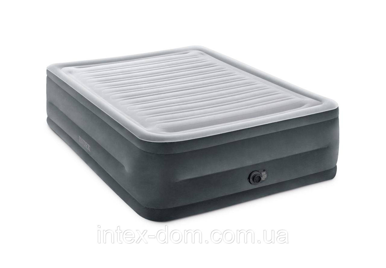 INTEX Надувний ліжко Comfort-Plush High Rise Airbed 64418 (203х153х56см) з вбудованим електронасосом 220-240V, фото 1