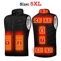 Жилет з підігрівом, розмір 5XL, від PowerBank (USB-кабель), 9 зон підігріву, жилетка з підігрівом