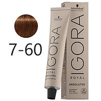 Фарба для сивого волосся Schwarzkopf Igora Absolutes 7-60 Середньо-русявий шоколадний натуральний 60 мл original