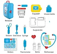 Портативний рюкзак Doctor toy, набір лікаря, ігровий набір для дітей, дитяча валіза лікаря, фото 3