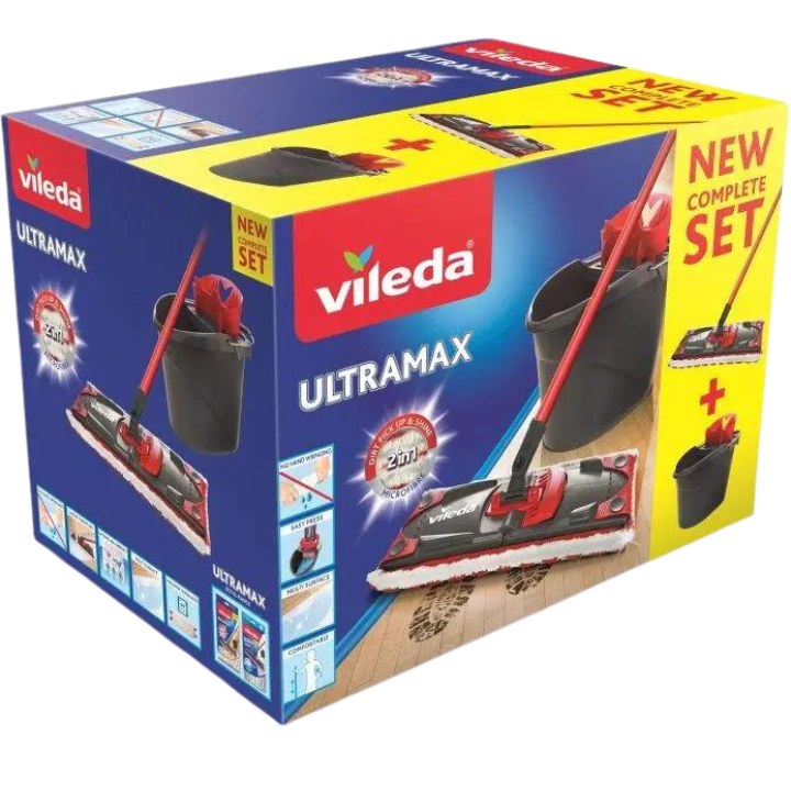 Швабра с ведром с автоматическим отжимом для уборки Vileda Ultramax для влажной уборки - фото 5 - id-p2024563811