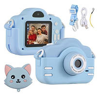 Дитячий цифровий фотоапарат TOY G A3S Cat Блакитний 40М 2 камери, 4 ігри