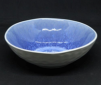 Тарелка глубокая керамическая голубая Салатник 18х5см "Кюрасао,