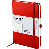 Книга записна Axent Partner Lux 8202-06-A, A5-, 125x195 мм, 96 аркушів, клітинка, тверда обкладинка, червона