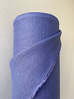 Синяя умягченная льняная костюмная ткань, 100% лен, цвет 1355