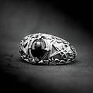 Кільце печатка перстень чоловіче сталеве TRISTAN 19 з медичної нержавіючої сталі з агатом, фото 3