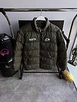 Мужская зимняя куртка Nike Nocta хаки до -10*С короткая Пуховик Найк Нокта без капюшона (Bon)