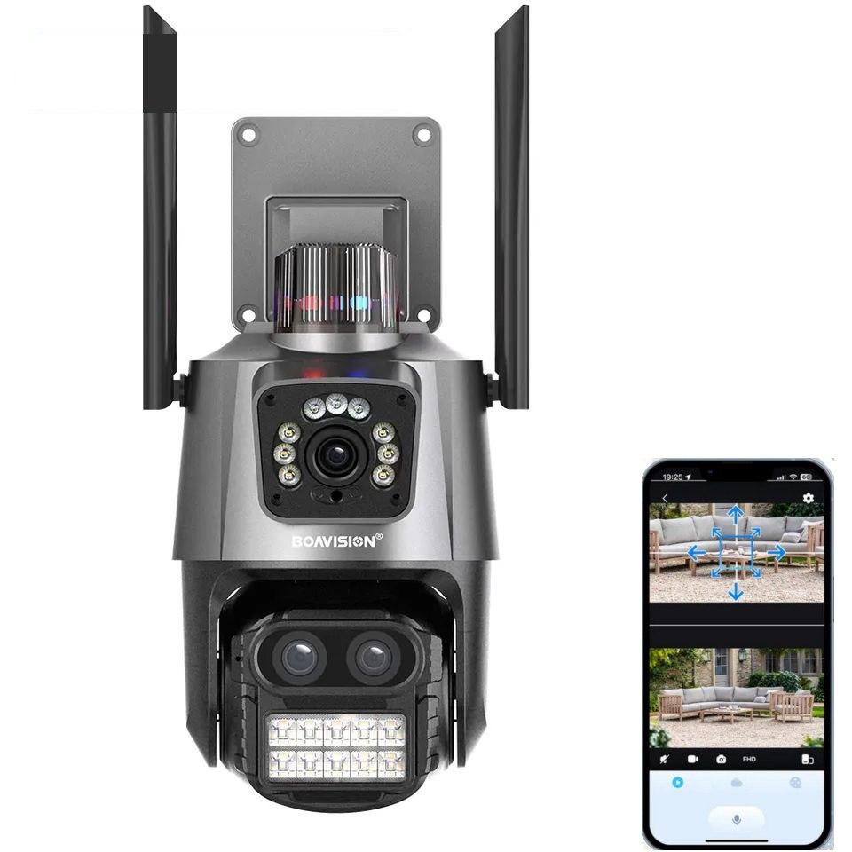 Вулична охоронна поворотна WIFI камера спостереження Boavision P11-9MP з бузком. Зум. iCSee
