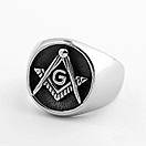 Кільце печатка перстень чоловіче сталеве ILLUMINATE 19 з медичної нержавіючої сталі з Масонською символікою, фото 4