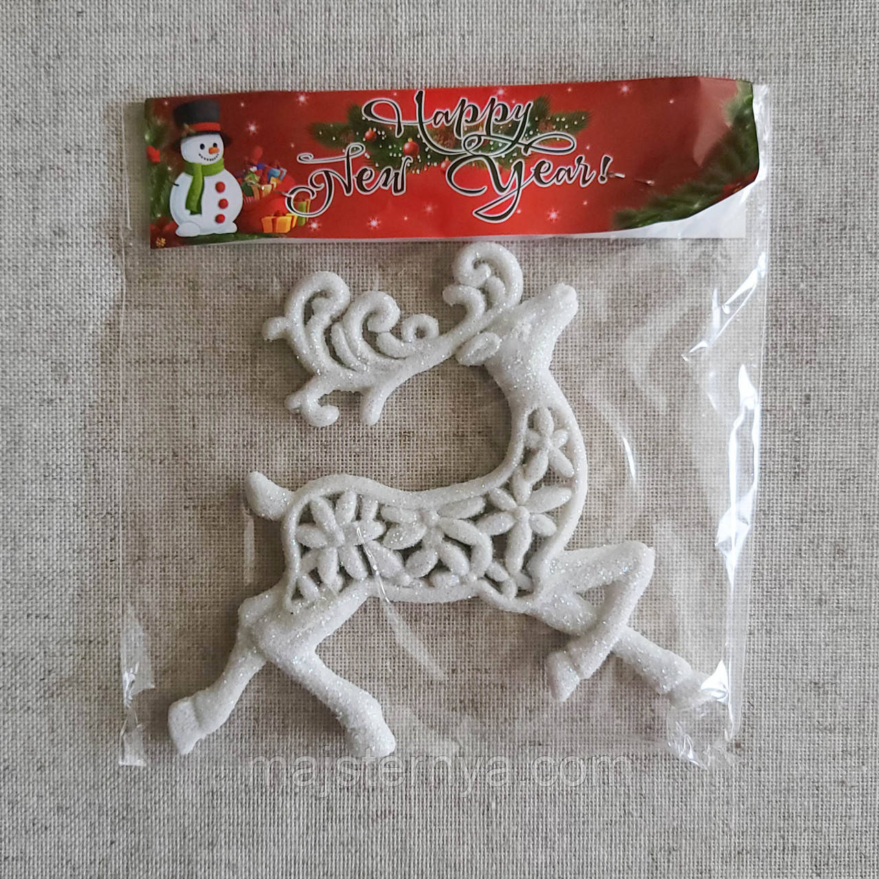 Іграшка на ялинку "Олень ажурний" білий