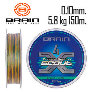 Шнур Brain Scout 4X 150m (camo) 0.100mm 5.8kg