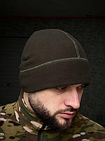 Мужская шапка флисовая хаки зимняя ВСУ тактическая военная (B)