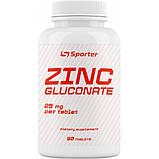 Цинк Sporter Zinc (from Gluconate) 25 мг - 90 таб, фото 3