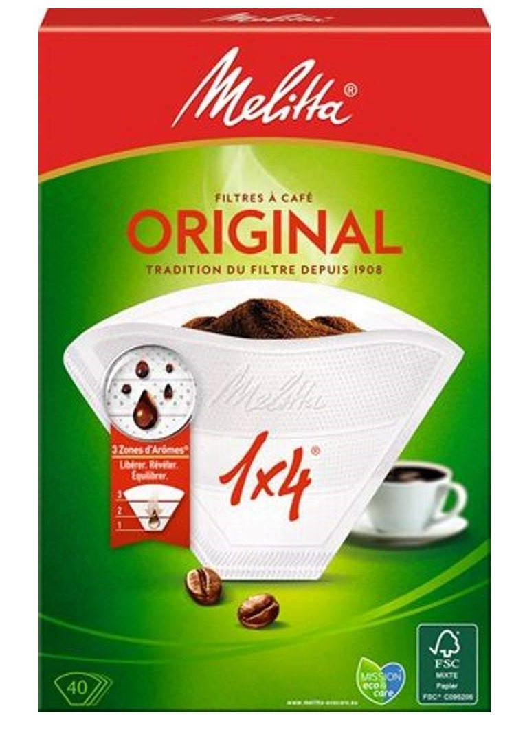 Уцінка Фільтри Melitta Original 1x4 білі 40шт. (м'яті упаковки)