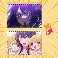 Блокнот А6 пружина 48 л. карта Oshi no Ko 016