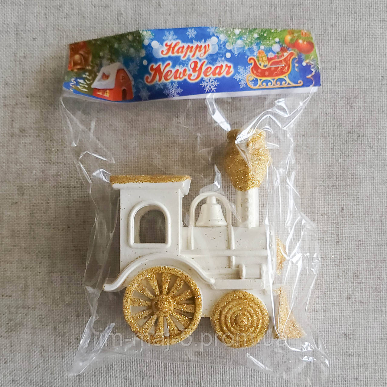 Іграшка на ялинку "Потяг" золотистий