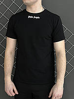 Мужская футболка Палм Энджелс черная летняя / спортивная футболка Palm Angels хлопковая marlin