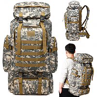 Рюкзак тактический на 80л (72х34х17см) М13, Светлый пиксель / Рюкзак с системой Molle / Туристический рюкзак