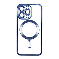 Чехол TPU Metallic Full Camera with Magsafe для Iphone 15 Pro Цвет Blue