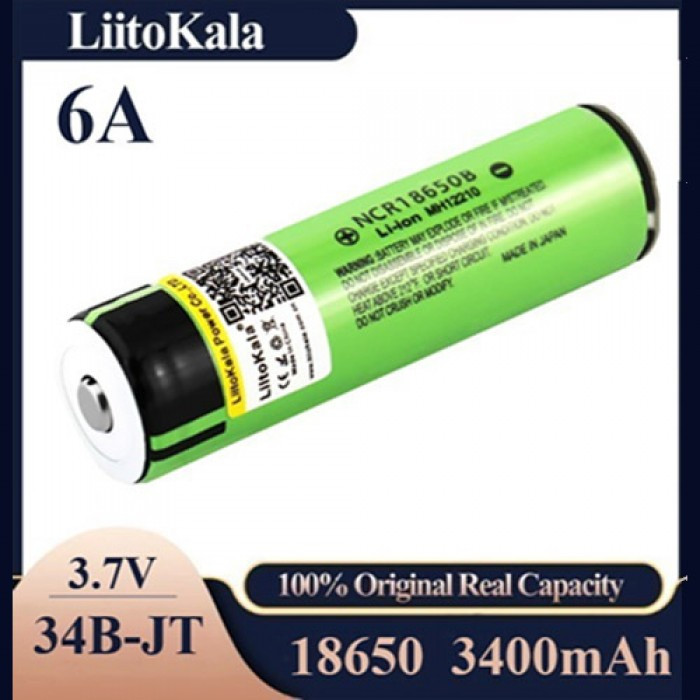 Акумулятор 18650, LitoKala NCR 34B-JT, 3400 mAh Без захисту Оригінал, фото 1