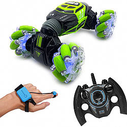 Машинка перекрут трюкова на радіокеруванні управління жестами рукою Зелена Для дітей хлопчиків SL 2071