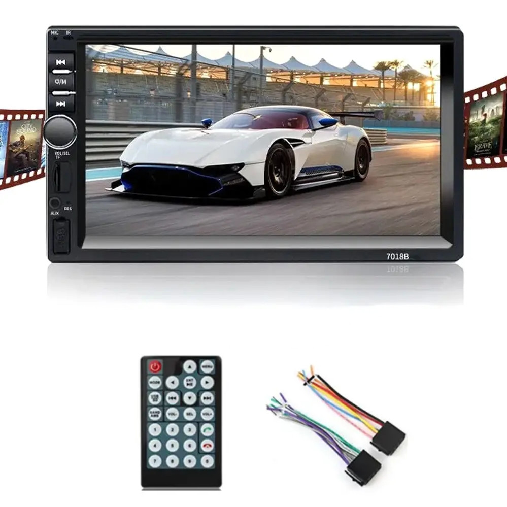 Автомагнітола з пультом керування 2din 7018B Авто магнітола з Bluetooth USB FM сенсорний дисплей 7 дюймів, фото 1
