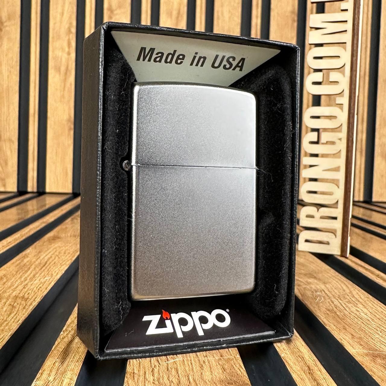 Зажигалка бензиновая Zippo REG SATIN CHROME 205 в подарочной коробке - фото 6 - id-p2024071110