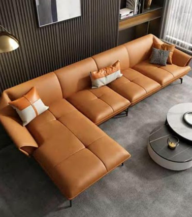 Кутовий сучасний стильний шкіряний диван, Стоктон, фото 2