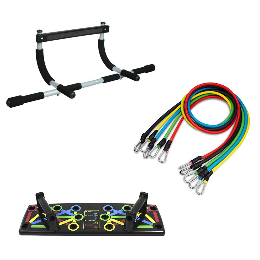 Турнік Iron Gym Платформа для віджимань Еспандери Бубновського набір 3в1 Комплект для спорту та фітнесу, фото 1