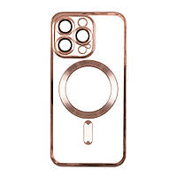 Чехол TPU Metallic Full Camera with Magsafe для Iphone 15 Pro Max Цвет Rose Gold