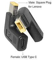 Адаптер-перехідник для ноутбука Lenovo G500 series (прямокутний) 20V PD PD USB Type C