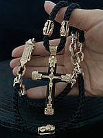 Золотий православний хрест на шнурку Загальна вага 64 грами
